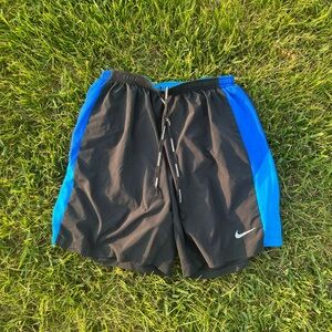 Nike Black and Blue Sports Shorts running sleeve lined